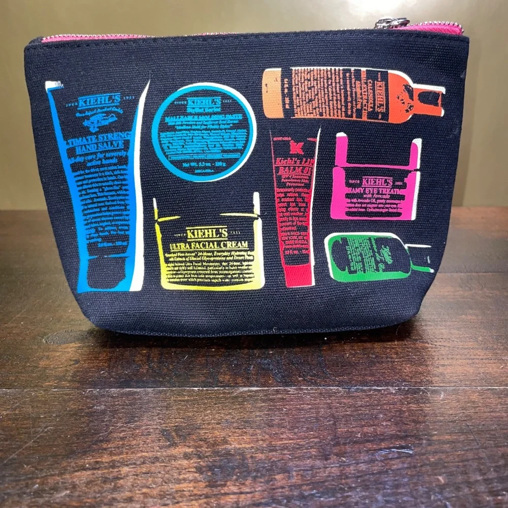 Kiehl's‎ Limited Edition Makeup Bag Black Pink